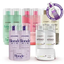 Kit Babosa e Quiabo + Brilho Espelhado + Hidra Glow + Blonde Dia a Dia + Coconut + Brinde
