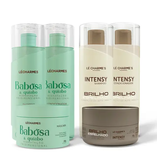 Kit Brilho Espelhado + Kit Babosa e Quiabo