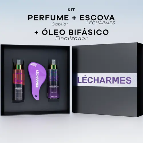 Kit Rotina Perfeita - Óleo Bifásico + Escova + Perfume Capilar