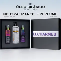 Kit Brilho Perfumado - Óleo Bifásico + Neutralizante Claro + Perfume