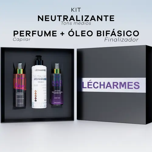 Kit Brilho Perfumado - Oléo bifasico + Perfume + Neutralizante Médio