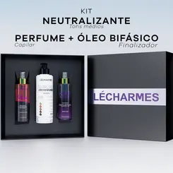 Kit Brilho Perfumado - Oléo bifasico + Perfume + Neutralizante Médio